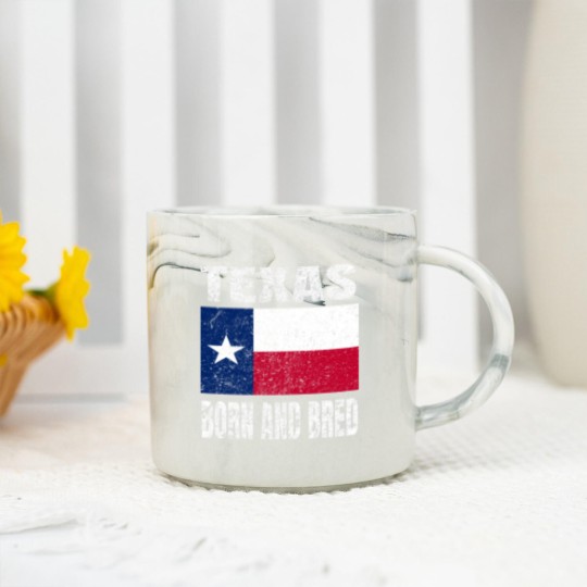 Discover Texas Born And Bred - Vintage Texas State Flag Marble Mugs