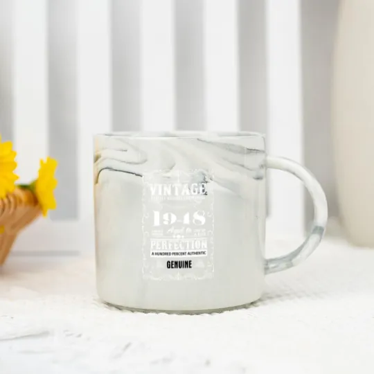 Discover Premium Vintage 1948 Aged To Perfection Marble Mugs