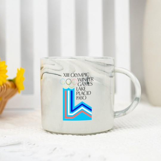 Discover Lake Placid 1980 Winter Olympics Marble Mugs