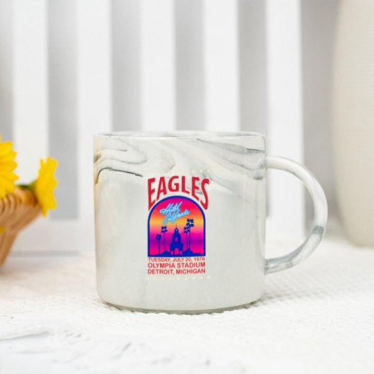 Discover Eagles 1976 Hotel California concert Marble Mugs