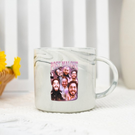 Discover Post Malone Marble Mugs, Post Malone Marble Mugs, Post Malone Printed Graphic Marble Mugs, Posty Fan Marble Mugs