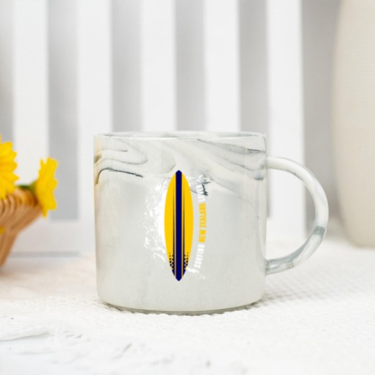 Discover Surfing New Zealand Lover Marble Mugs