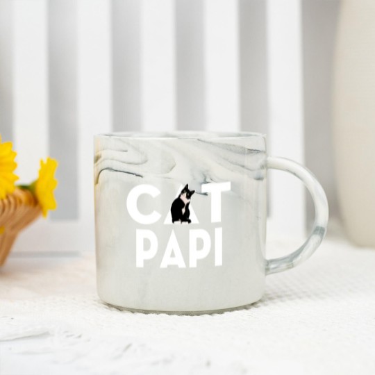 Discover Men's Cat Dad Marble Mugs for Daddy Funny Father's Day Marble Mugs Gift PAPI - Mens Cat Dad - Marble Mugs