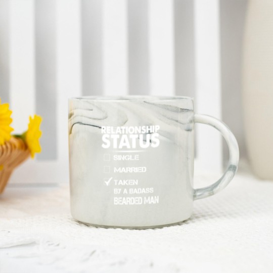 Discover Relationship Status Taken By A Bearded Man Marble Mugs