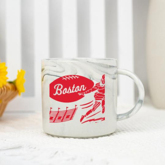 Discover Vintage Football - Boston Patriots (Red Boston Wordmark) - Boston Patriots - Marble Mugs