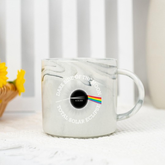 Discover Total Solar Eclipse 04 08 24 Rainbow Totality Dark Side Moon Marble Mugs