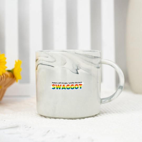 Discover haters call me gay i prefer the term swaggot t Marble Mugs