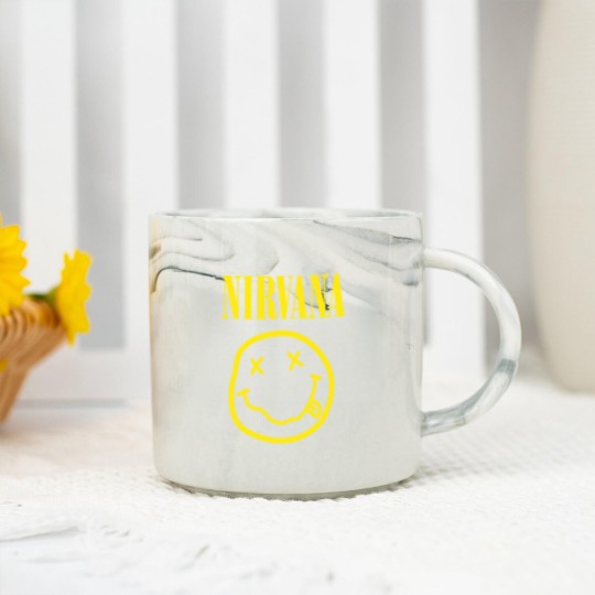 Discover Nirvanaa Yellow Smiley Marble Mugs