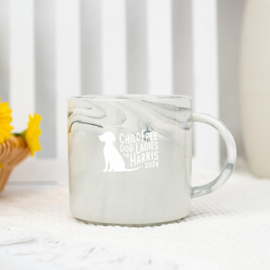 Discover Childfree Dog Ladies Marble Mugs, Harris 2024 Cat Marble Mugs, Funny Kamala Harris Graphic Marble Mugs