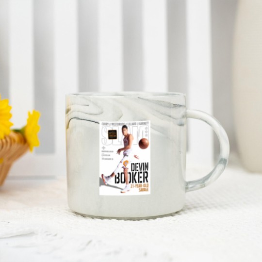 Discover Devin Booker SLAM Poster Marble Mugs, Devin Booker Magazine Marble Mugs