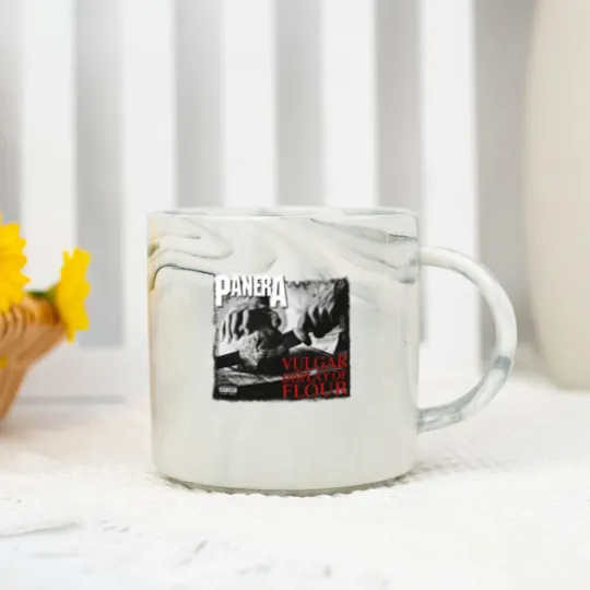 Discover PANERA Vulgar Display Of FLOUR Metal Band Parody Spoof Mayhem Skull Marble Mugs