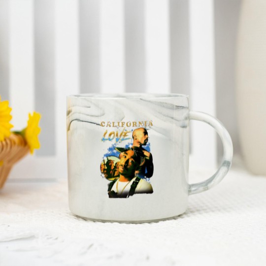 Discover California Love 2Pac Vintage Style Marble Mugs