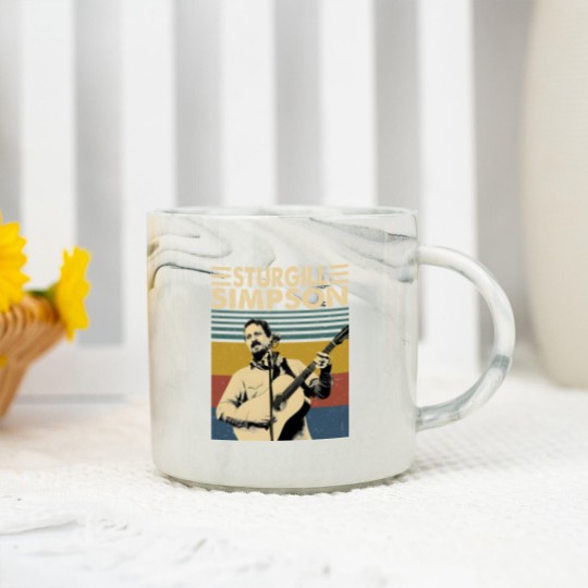 Discover Sturgill Simpson Retro Vintage Unisex Marble Mugs, Sturgill Simpson Music Marble Mugs