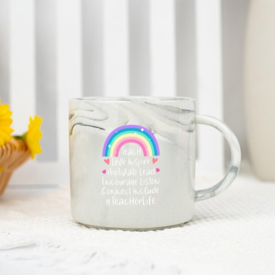 Discover Teacher Life Marble Mugs, Teacher Gift, Teacher Marble Mugs, Elementary School Teacher Marble Mugs, Preschool Teacher, Gift for Teacher - Teacher Life - Marble Mugs