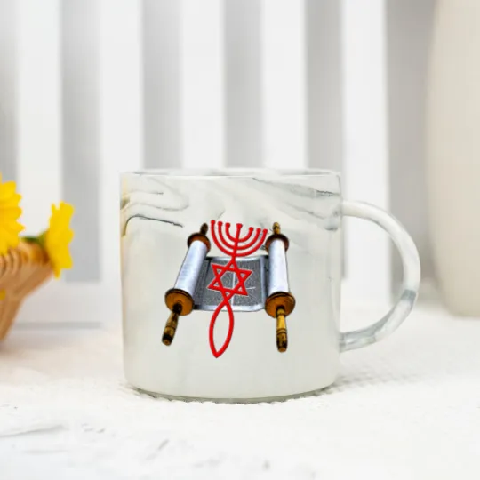 Discover Torah Messianic Seal Marble Mugs