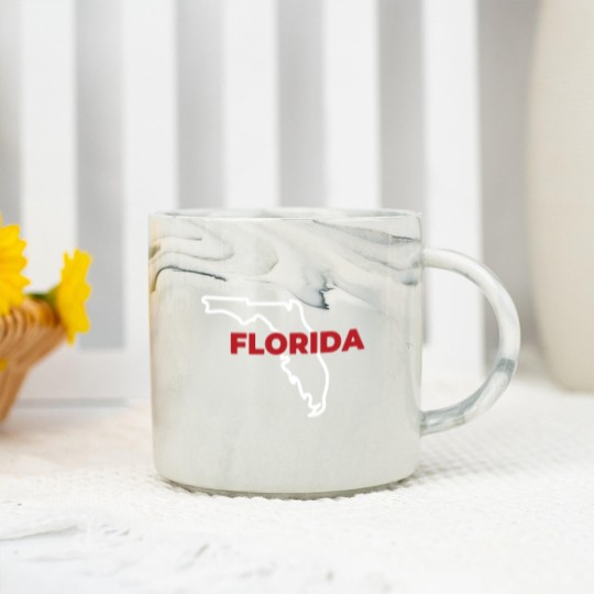 Discover Florida Map Outline - Florida Map - Marble Mugs