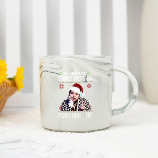 Discover Vintage All I Want For Christmas Is Post Malone Marble Mugs