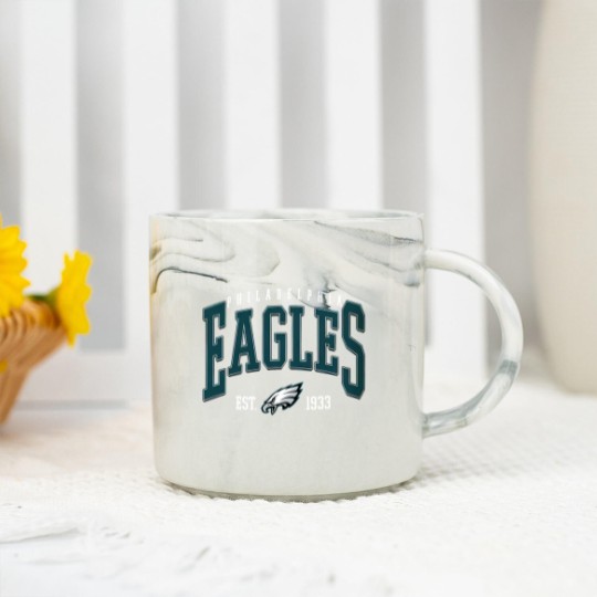 Discover Eagles Football Est. 1933 Baseball Caps, PA Football fans gift, Sundays Are For The Birds, Philly Fan Gift Marble Mugs