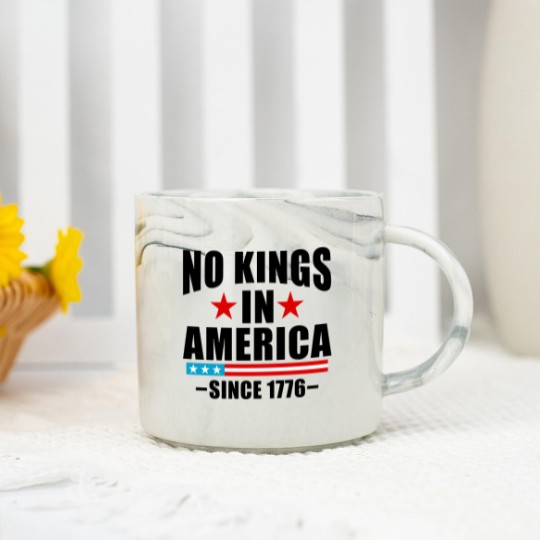Discover No Kings in America Marble Mugs Anti-Trump, Protest Marble Mugs Democracy Marble Mugs Protest Gift for Anti-MAGA Patriotic Marble Mugs We The People No Kings In America
