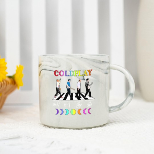 Discover Coldplay Band Marble Mugs Round