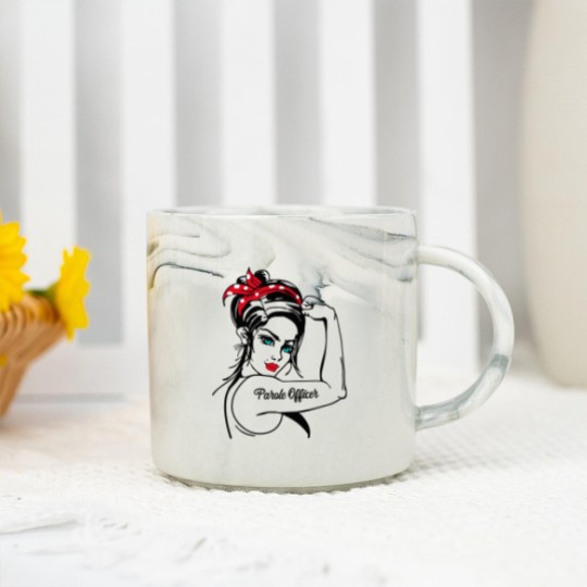 Discover 51.Parole Officer Parole Officer Rosie The Riveter Marble Mugs