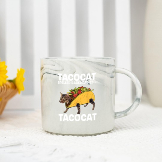 Discover Funny Taco Cat Vintage Marble Mugs