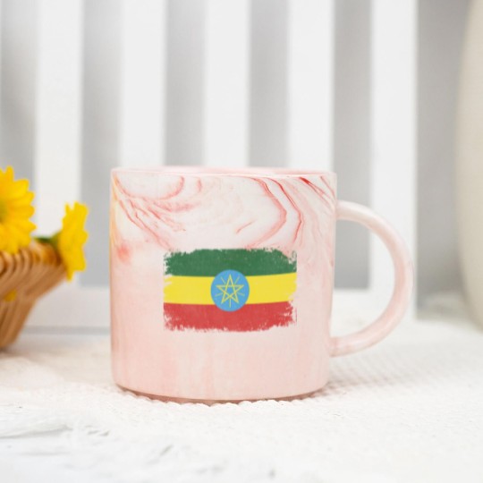 Discover Distressed Ethiopia Flag Design Marble Mugs