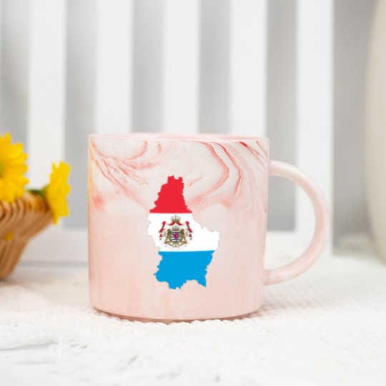 Discover Luxembourg Map Flag With Stroke And Coat Of Arms Marble Mugs