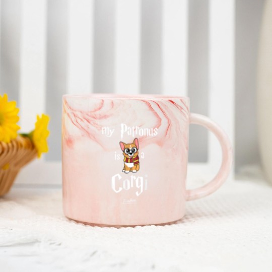 Discover My Patronus Is A Corgi Funny Corgi Novelty Cute C Marble Mugs