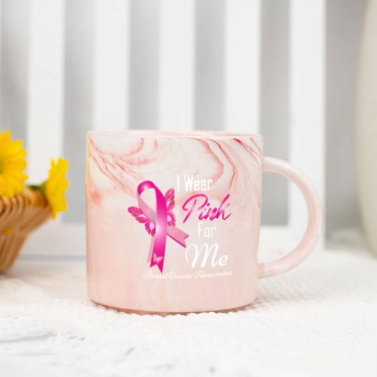 Discover wear pink for me breast cancer Marble Mugs