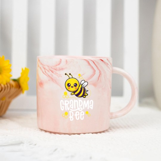 Discover Family Bee Grandma Birthday First Bee Day Outfit Marble Mugs