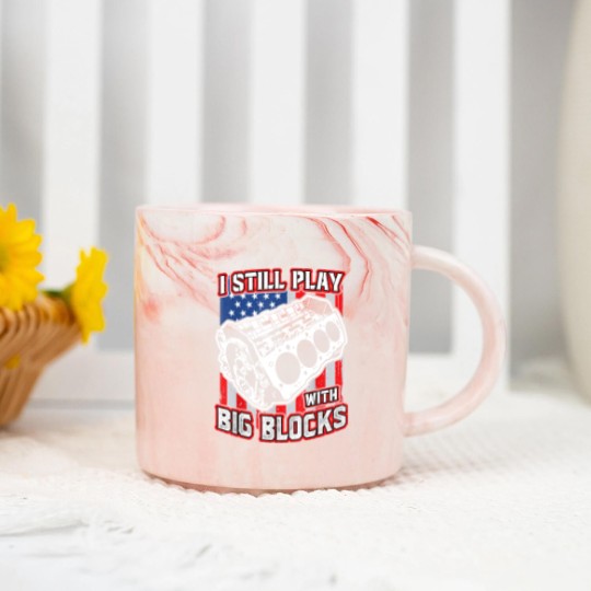 Discover I still play with big blocks - Car Mechanic Enthusiast Gear Marble Mugs