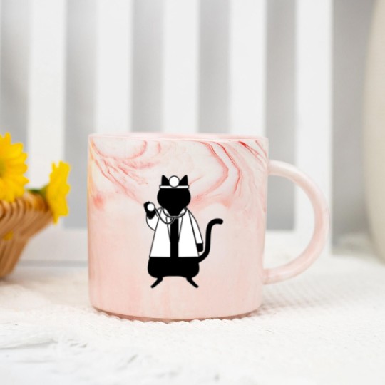 Discover Funny Doctor Cat Vet Physician Trainee Animal Marble Mugs