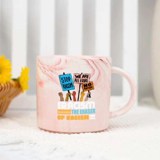Discover Eracism the Eraser of Racism Black lives matter Marble Mugs