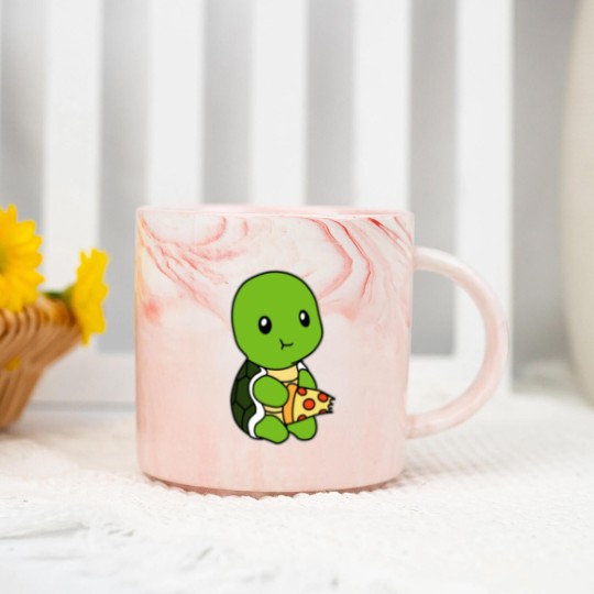Discover Turtle pizza Marble Mugs
