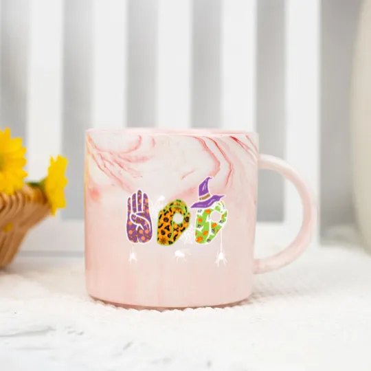 Discover Boo American Sign Language Pride ASL Halloween Marble Mugs