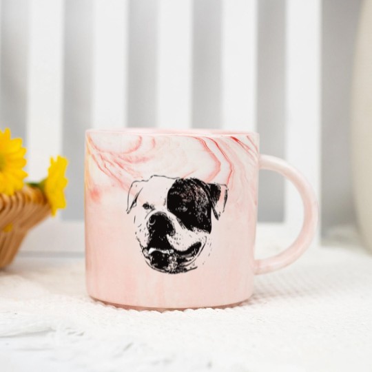 Discover American Bulldog Face Marble Mugs
