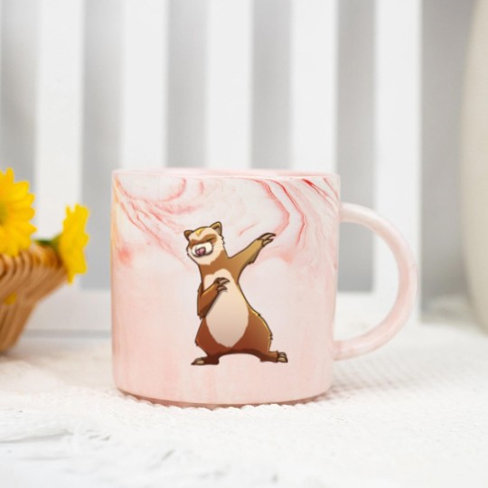 Discover Ferret Gift For Kids Men Women Dabbing Dance Hip-hop Marble Mugs