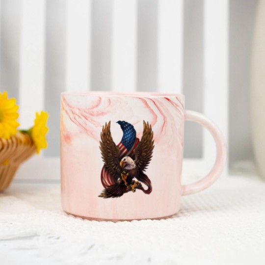 Discover Patriotic American Design With Eagle And Flag Marble Mugs