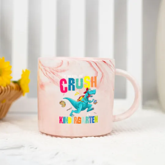 Discover I'm Ready To Crush Kindergarten Dinosaur Back To School Marble Mugs