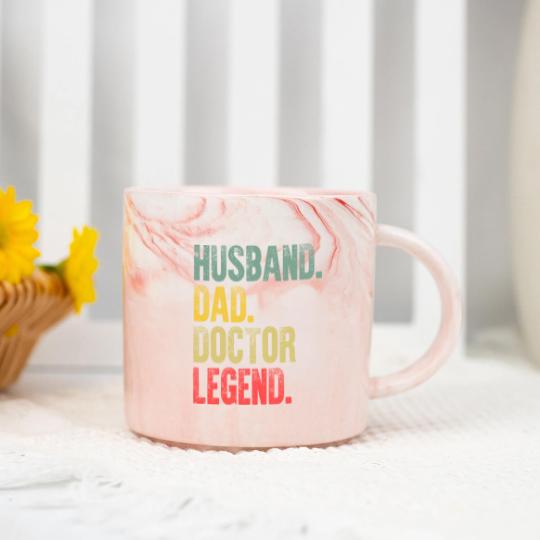 Discover Mens Funny Vintage Marble Mugs Husband Dad Doctor Legend Retro Marble Mugs