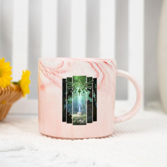 Discover Nintendo Zelda The Master Sword Lost Woods Artwork Marble Mugs