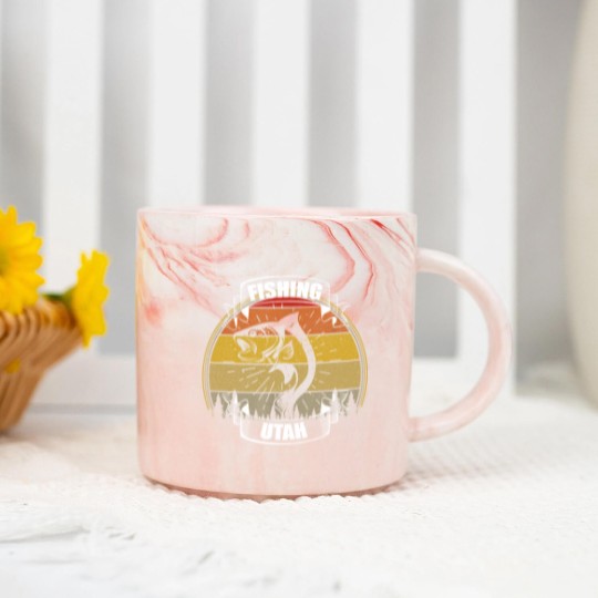 Discover Vintage Sunset Trees Fishing Utah Marble Mugs