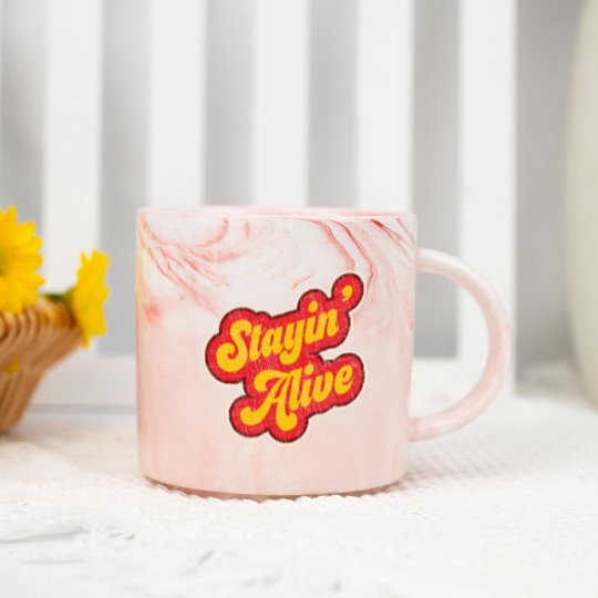 Discover Stayin'  Alive Marble Mugs