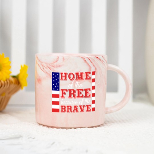 Discover Liberal Marble Mugs, Home Of The Free Because Of The Brave Marble Mugs, Patriotic Marble Mugs, 4th Of July Marble Mugs, Military Wife, Independence Day Marble Mugs