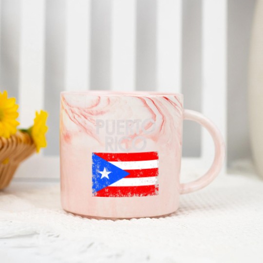 Discover Vintage Puerto Rico Rican Flag Marble Mugs