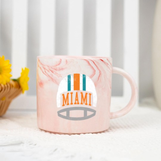 Discover Miami Retro Helmet - Aqua - Dolphins - Marble Mugs