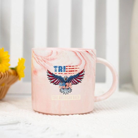 Discover Trump 2024 Flag Take America Back Men Women - Trump 2024 Marble Mugs