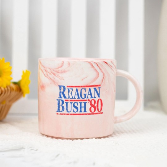 Discover Vintage Ronald Reagan George Bush 1980 Marble Mugs