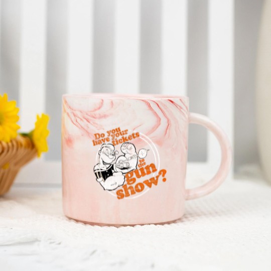 Discover Popeye Gun Show Adult Marble Mugs Marble Mugs